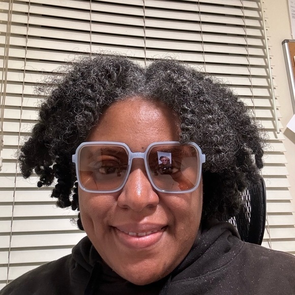 Grayish/Blue and Brown Oversized Sunglasses - Picture 6 of 6